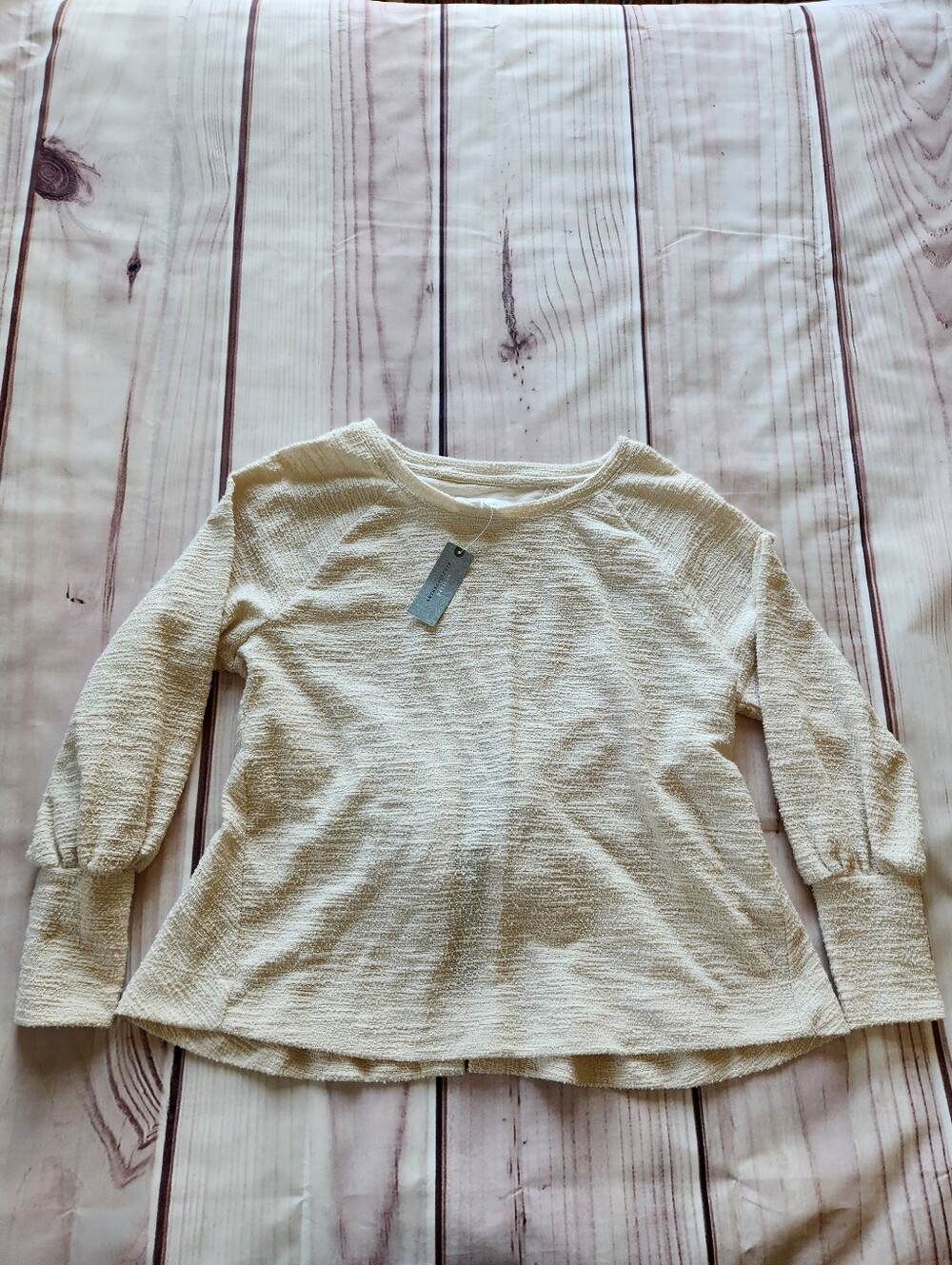 NWT Anthropologie "Back-Bow Sweatshirt" Ivory Cream | Women's Size XSP - Picture 4 of 13